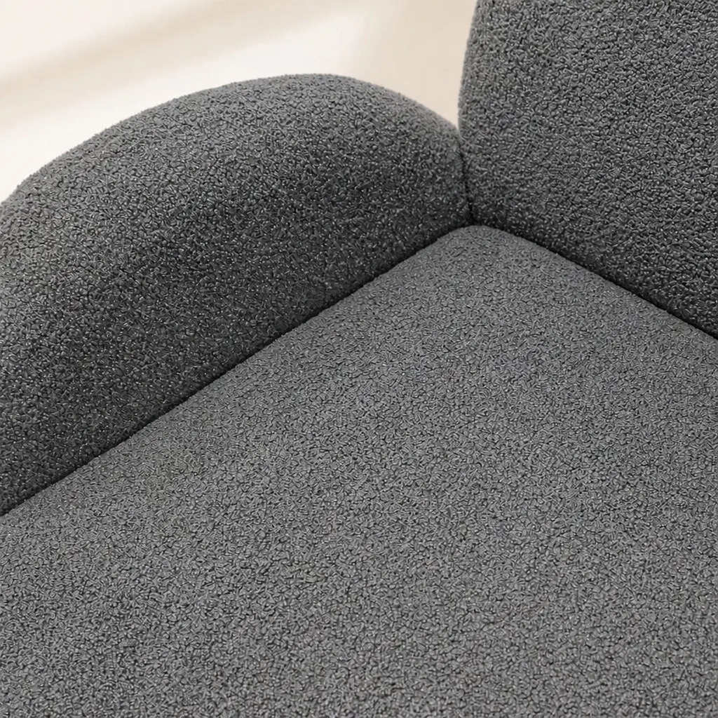 3 Seater Sofa Sherpa Fleece Upholstered Modern Living Room Furniture Grey