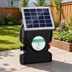 Solar Electric Fence Energiser 20km Range 1.2J Livestock Farm Fencing Unit
