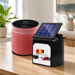 Solar Electric Fence Energiser 8KM Poly Tape Livestock Farm Fencing Kit