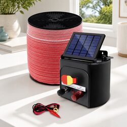 Solar Electric Fence Energiser 3km Range Livestock Farm Fencing Kit with 2000m