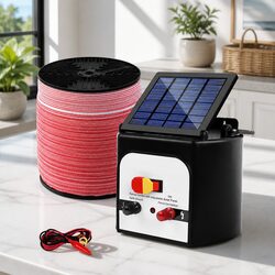 Solar Electric Fence Energiser 8km Livestock Farm Fencing System with 2000m
