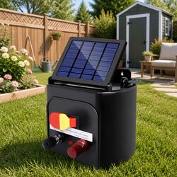 Solar Electric Fence Energiser 3km Range 0.1J Livestock Animal Control Charger