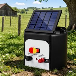 Solar Electric Fence Energiser 8km Charger 0.3J Livestock Farm Fencing Unit