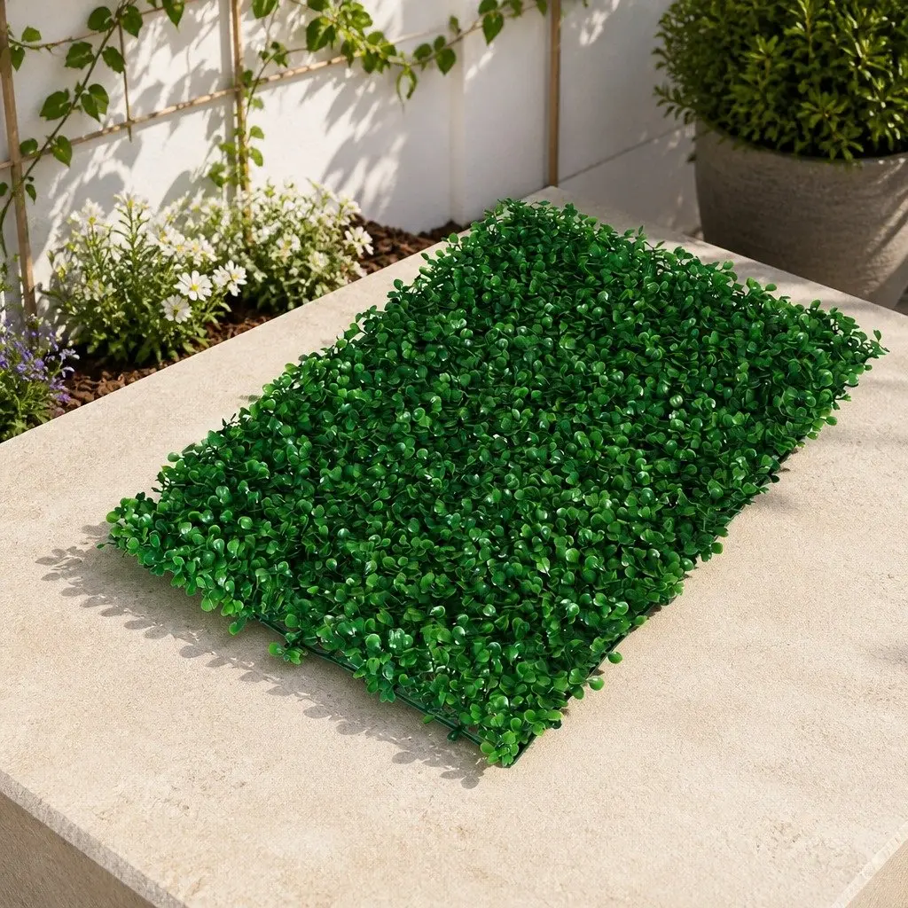 Artificial Boxwood Hedge Panel Green Vertical Garden Wall Screen Indoor Outdoor