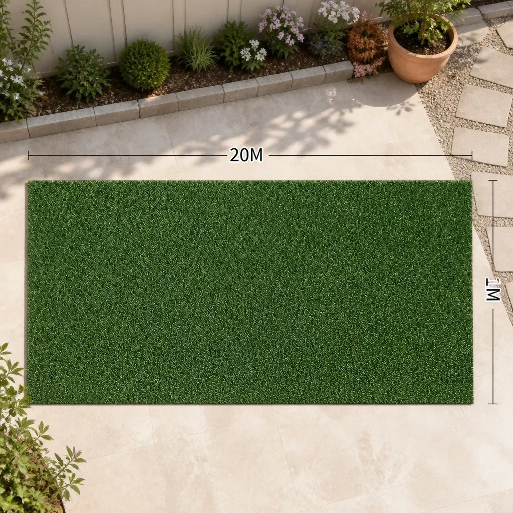 Artificial Grass Synthetic Turf Roll Maintenance Free 1x20m Green
