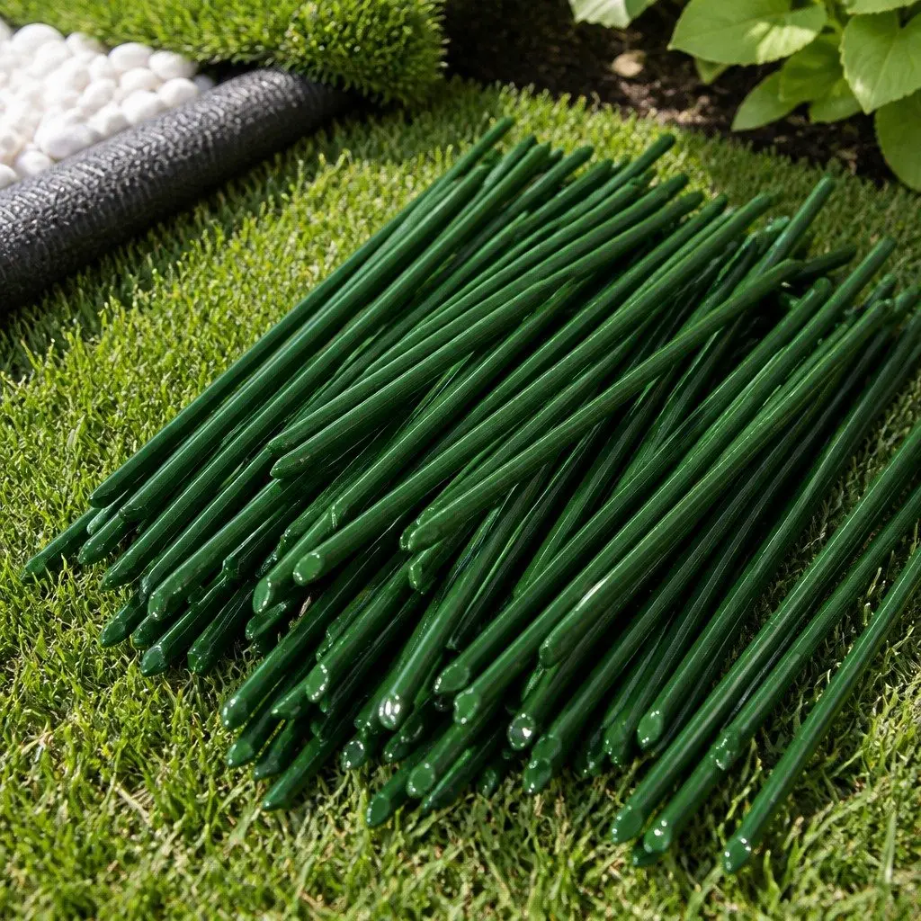 Synthetic Grass Pins U-Shape Turf Fixing Anchors Steel Green 150mm x 30mm x 3mm 100 Piece