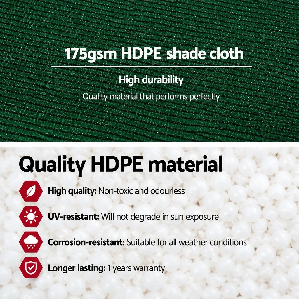 Shade Cloth Roll 1.83m x 20m Green UV-Stabilised HPDE Knitted Fabric 70% Block