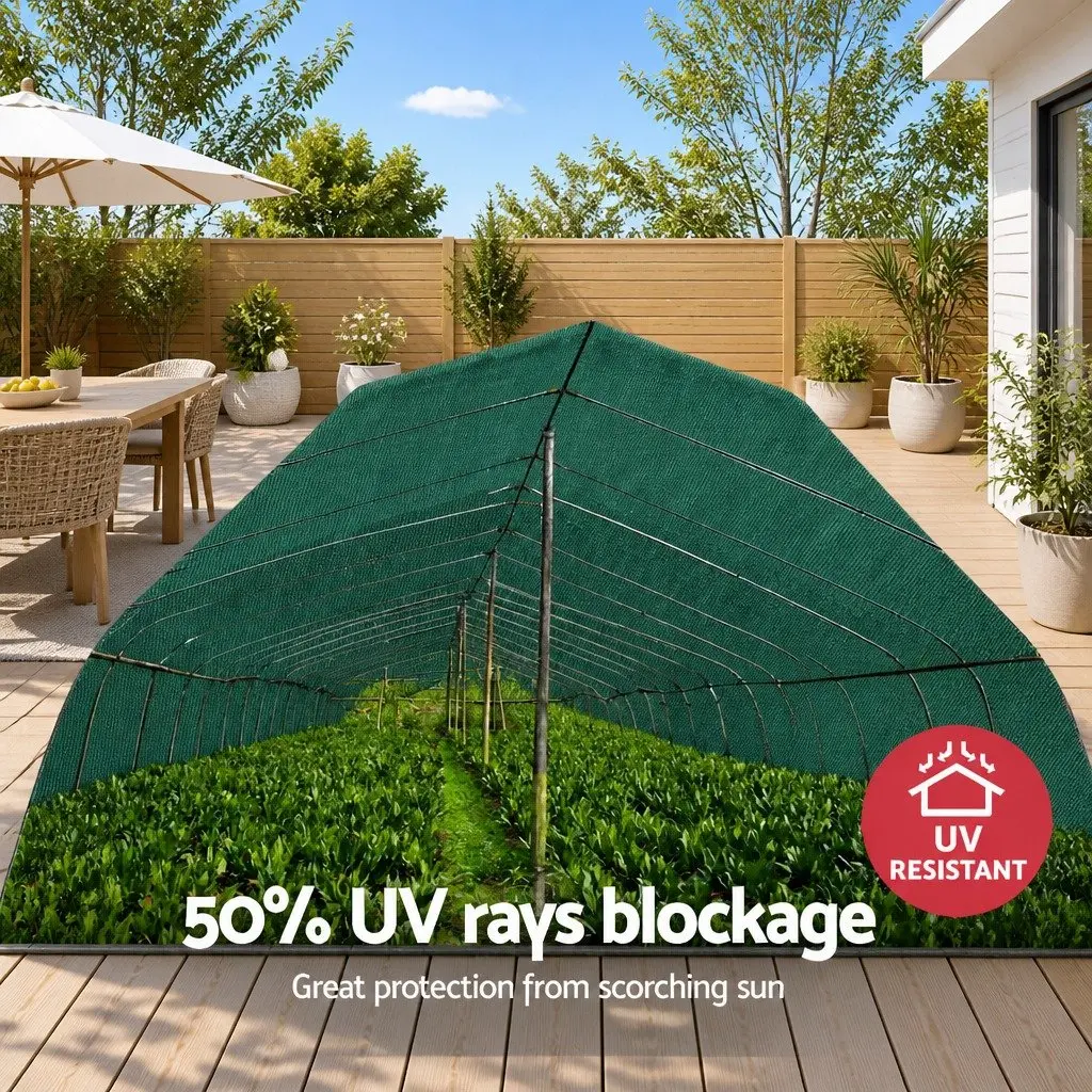 Shade Cloth 50% UV-Stabilised 1.83m x 30m Heavy Duty Green for Greenhouse Garden