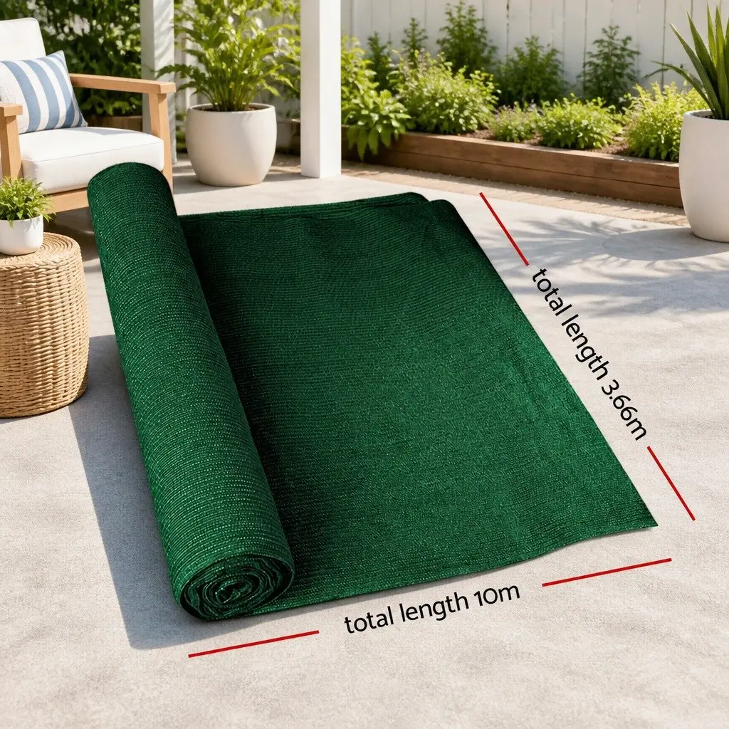 Shade Cloth 50% Sun Block 3.66x10m Green UV-Stabilised Garden Greenhouse Mesh