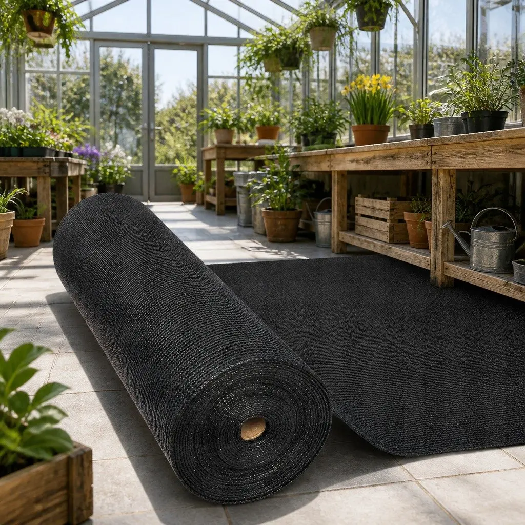 Shade Cloth 50% UV Block Heavy Duty 3.66x20m Black Knitted Fabric