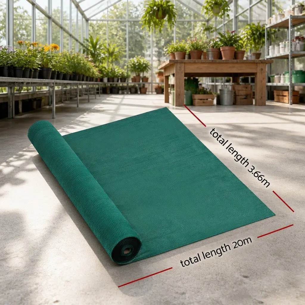 Shade Cloth 50% UV Block 3.66m x 20m Green Heavy Duty Garden Greenhouse