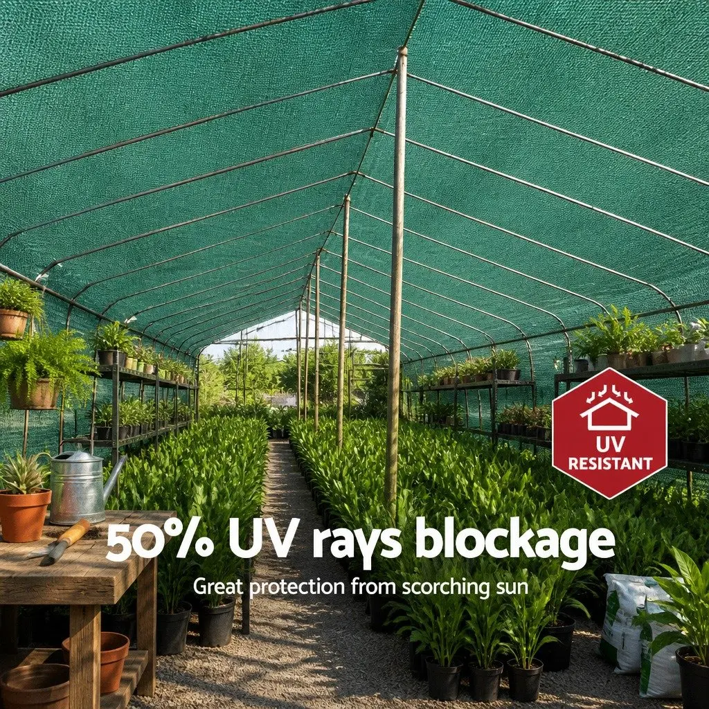 Shade Cloth 50% UV Block 3.66m x 20m Green Heavy Duty Garden Greenhouse