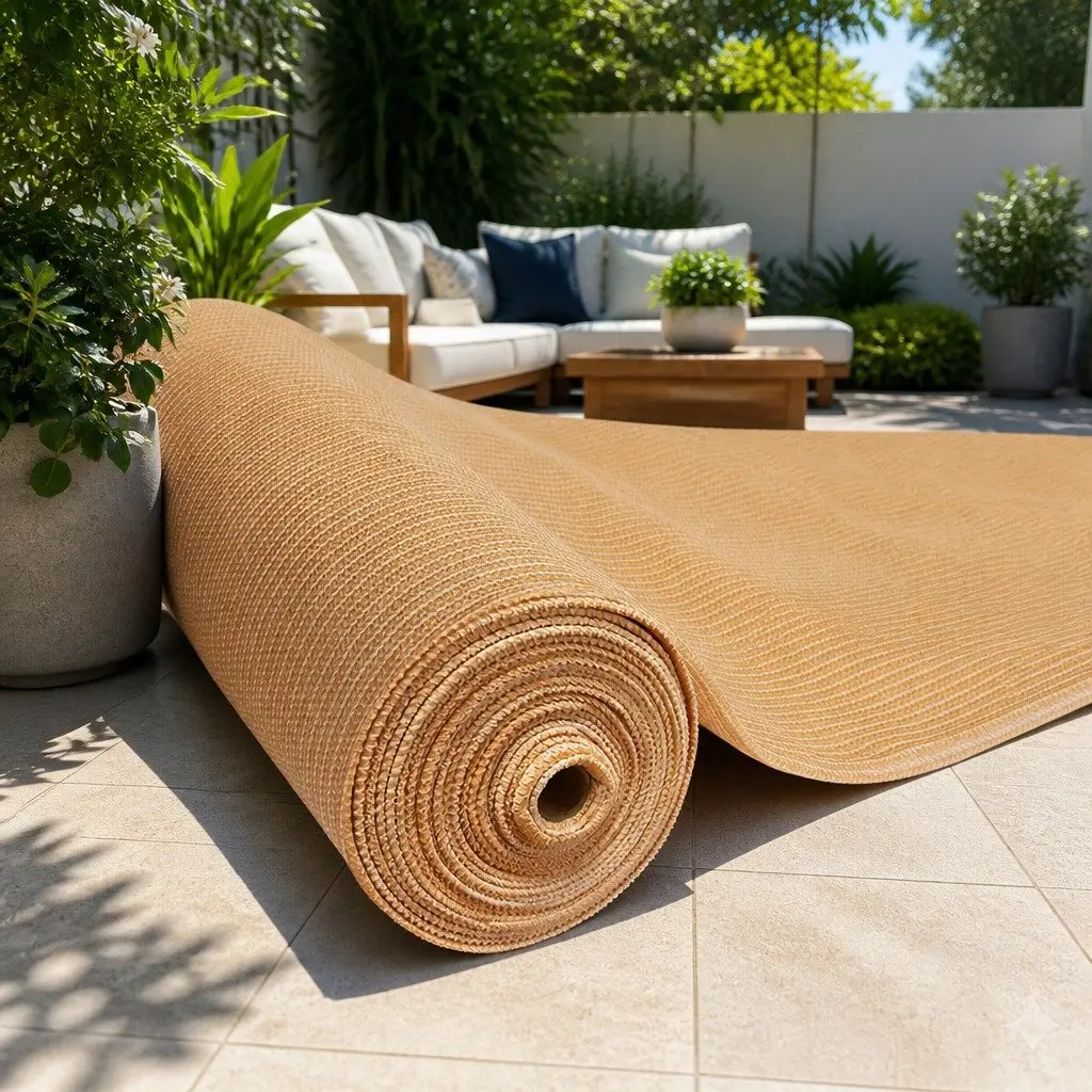 Shade Cloth 90% UV Block Heavy Duty Knitted Fabric 3.66x20m Beige Sunshade