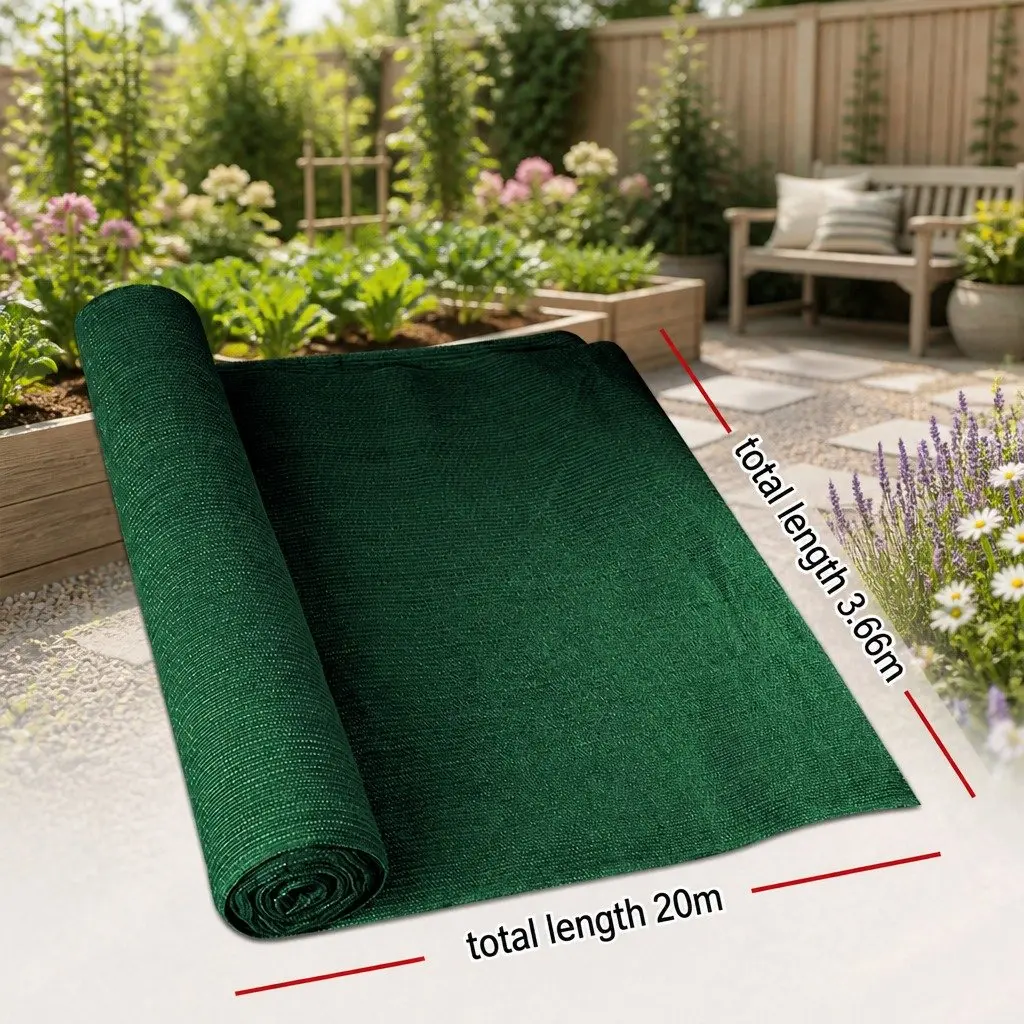 Shade Cloth 3.66x20m Heavy Duty Green 90 Percent UV Stabilised for Garden and Agricultural Use