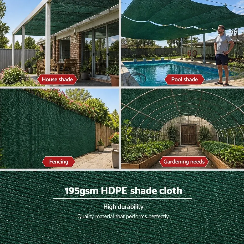 Shade Cloth 3.66x20m Heavy Duty Green 90 Percent UV Stabilised for Garden and Agricultural Use
