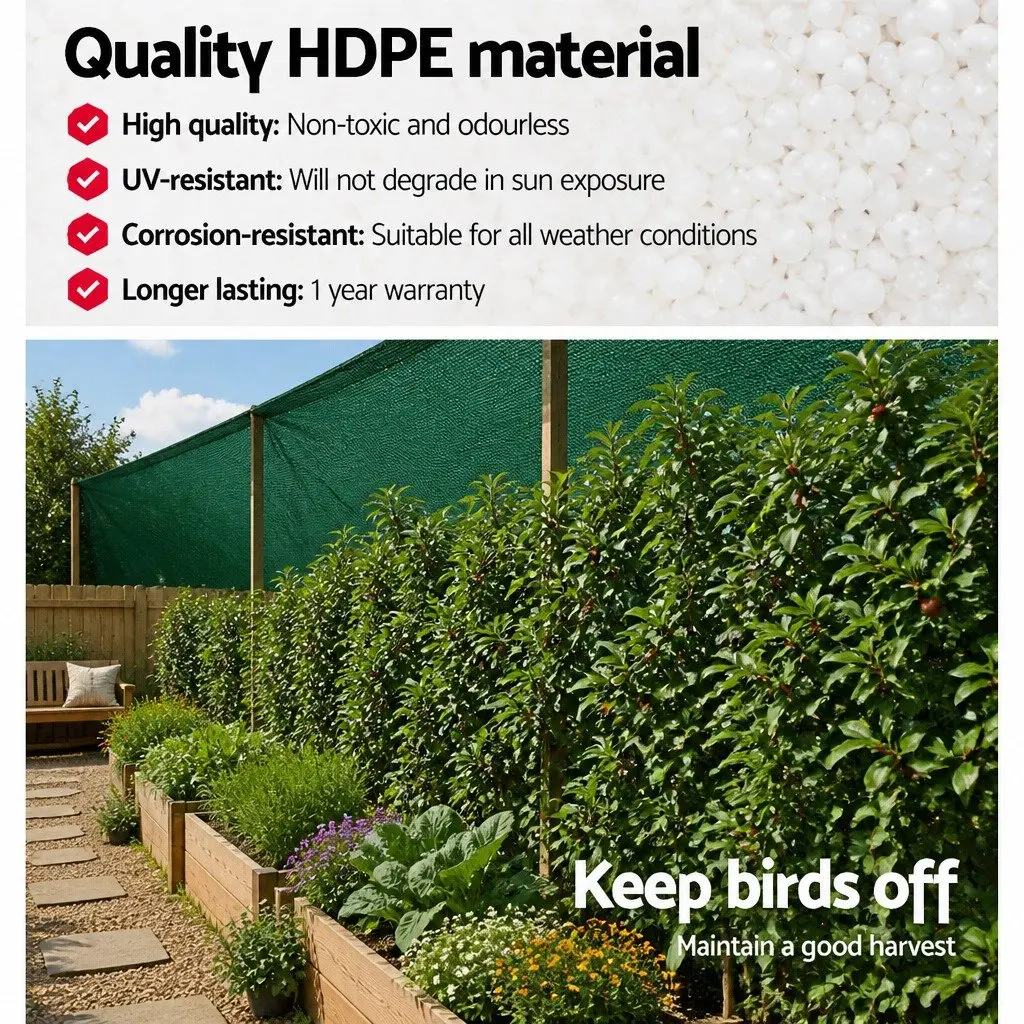 Shade Cloth 3.66x20m Heavy Duty Green 90 Percent UV Stabilised for Garden and Agricultural Use