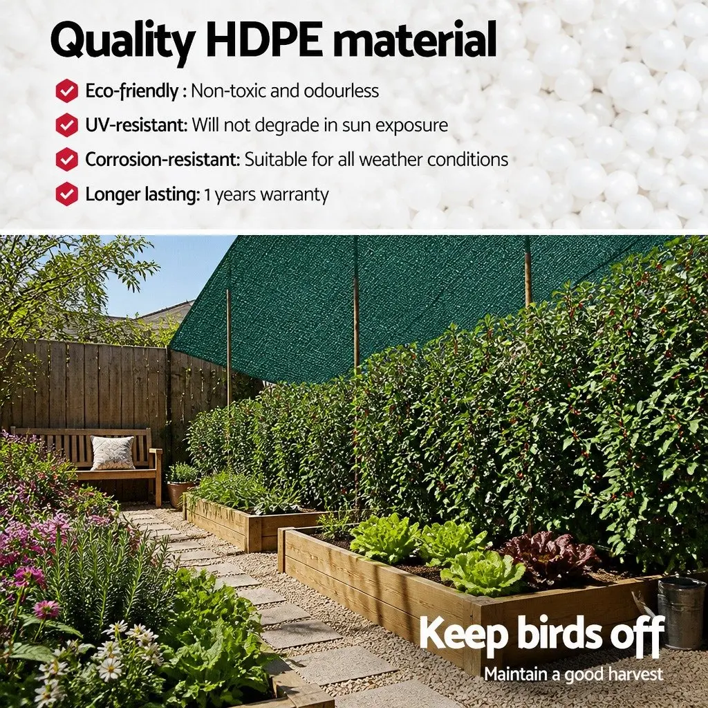 Shade Cloth 3.66x20m Heavy Duty Green 90 Percent UV Stabilised for Garden and Agricultural Use