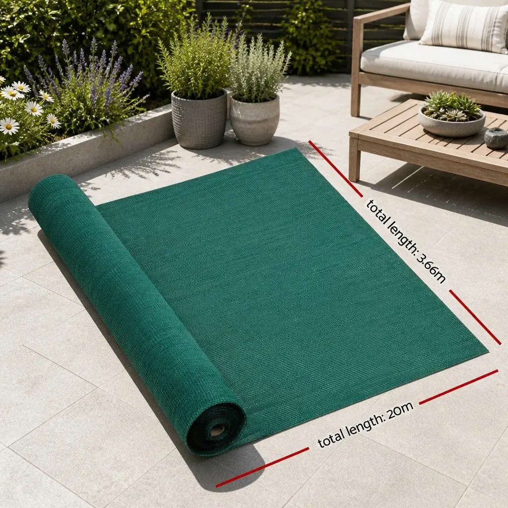 Shade Cloth 30% UV Block 3.66m x 20m Green Heavy Duty Garden Outdoor Fabric