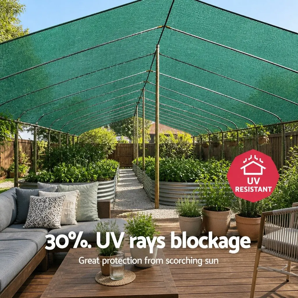 Shade Cloth 30% UV Block 3.66m x 20m Green Heavy Duty Garden Outdoor Fabric