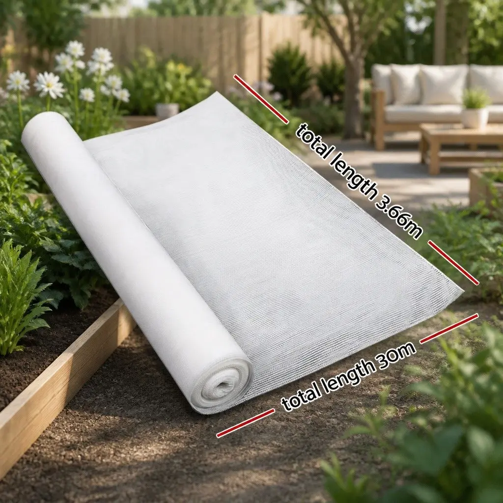 Shade Cloth 50% UV Block Heavy Duty 3.66m x 30m White Greenhouse Garden