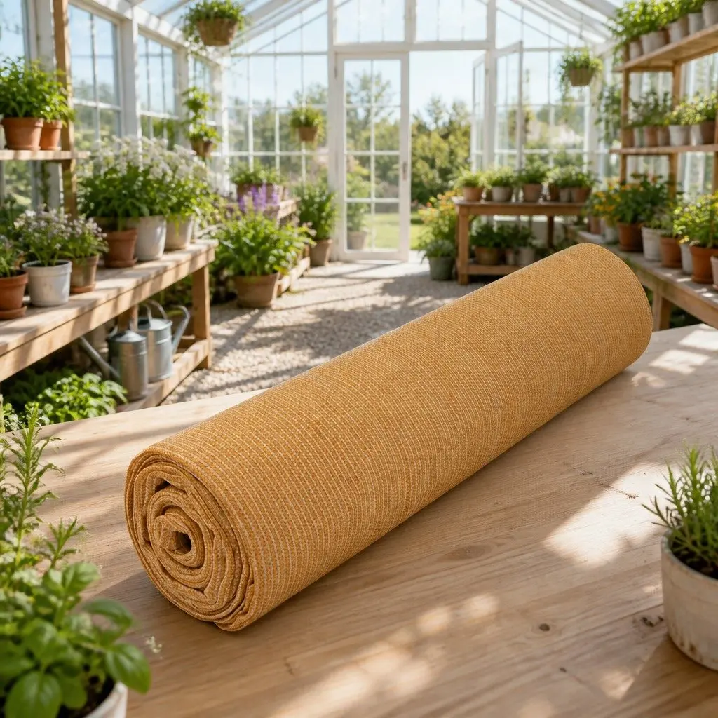 Shade Cloth 70% UV Block Heavy Duty 3.66m x 30m Beige HPDE Mono-tape Knitted Fabric