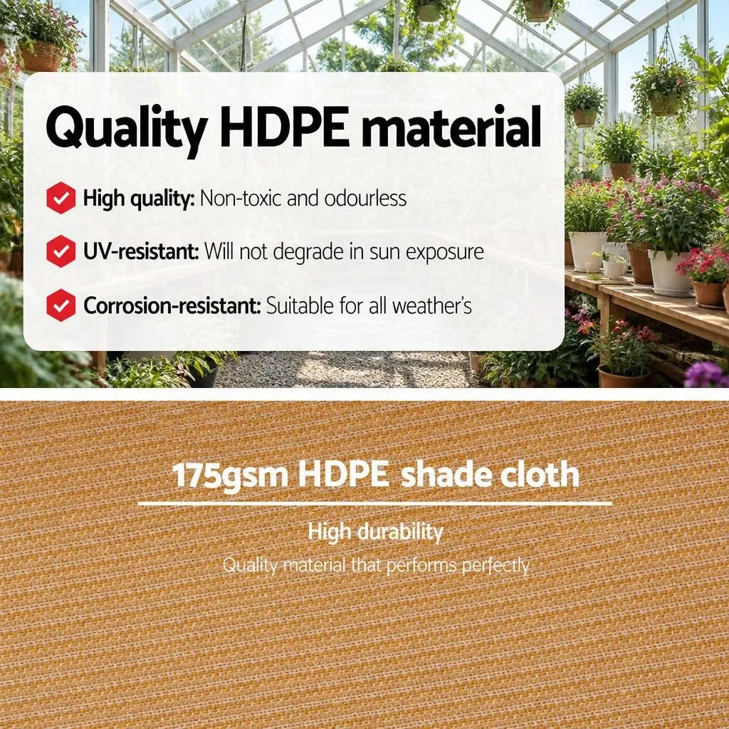 Shade Cloth 70% UV Block Heavy Duty 3.66m x 30m Beige HPDE Mono-tape Knitted Fabric