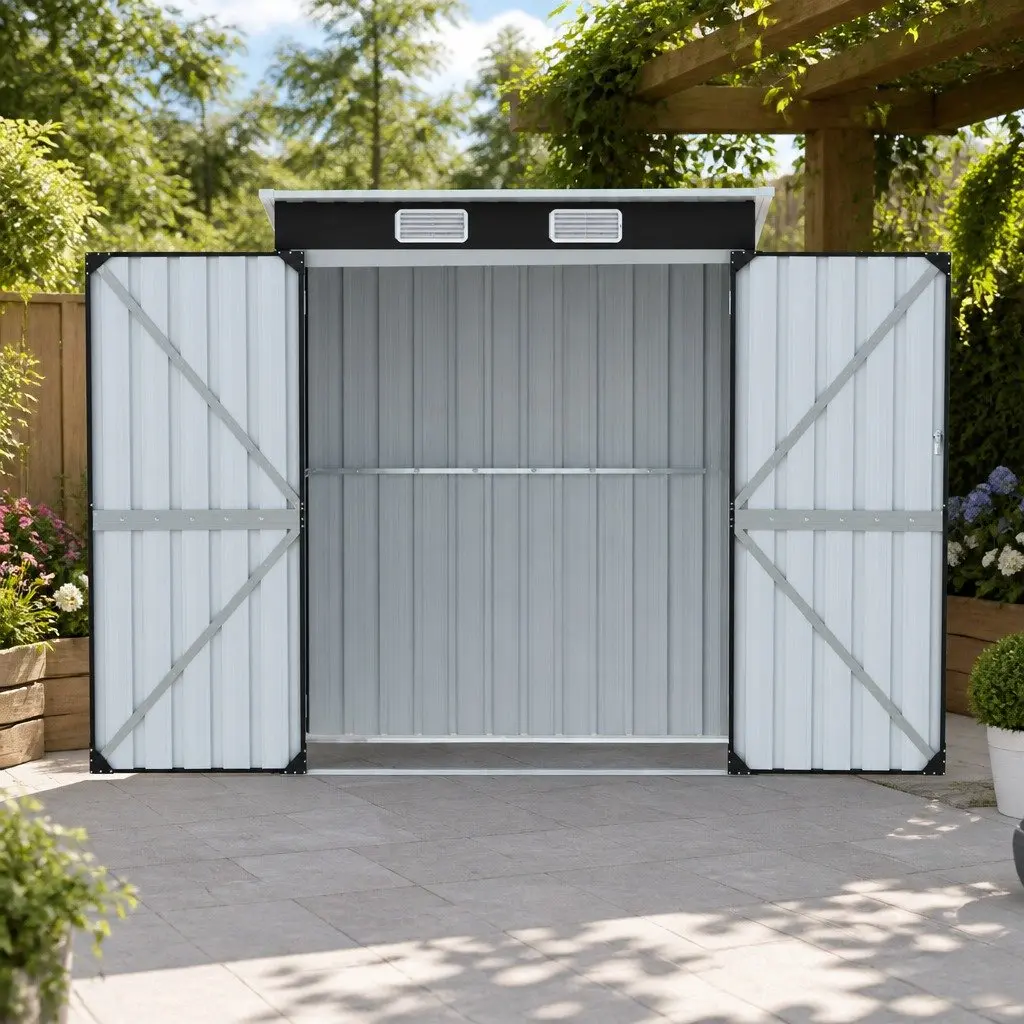Garden Shed 1.62M x 1M Outdoor Storage Workshop Tool House Shelter Grey