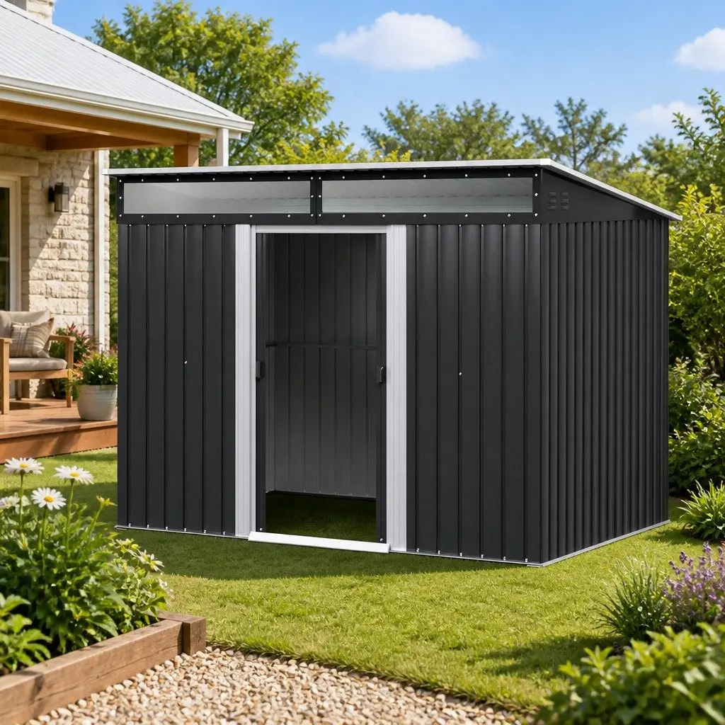 Garden Shed Outdoor Storage 2.60x1.95M Tool Workshop Shelter House Backyard