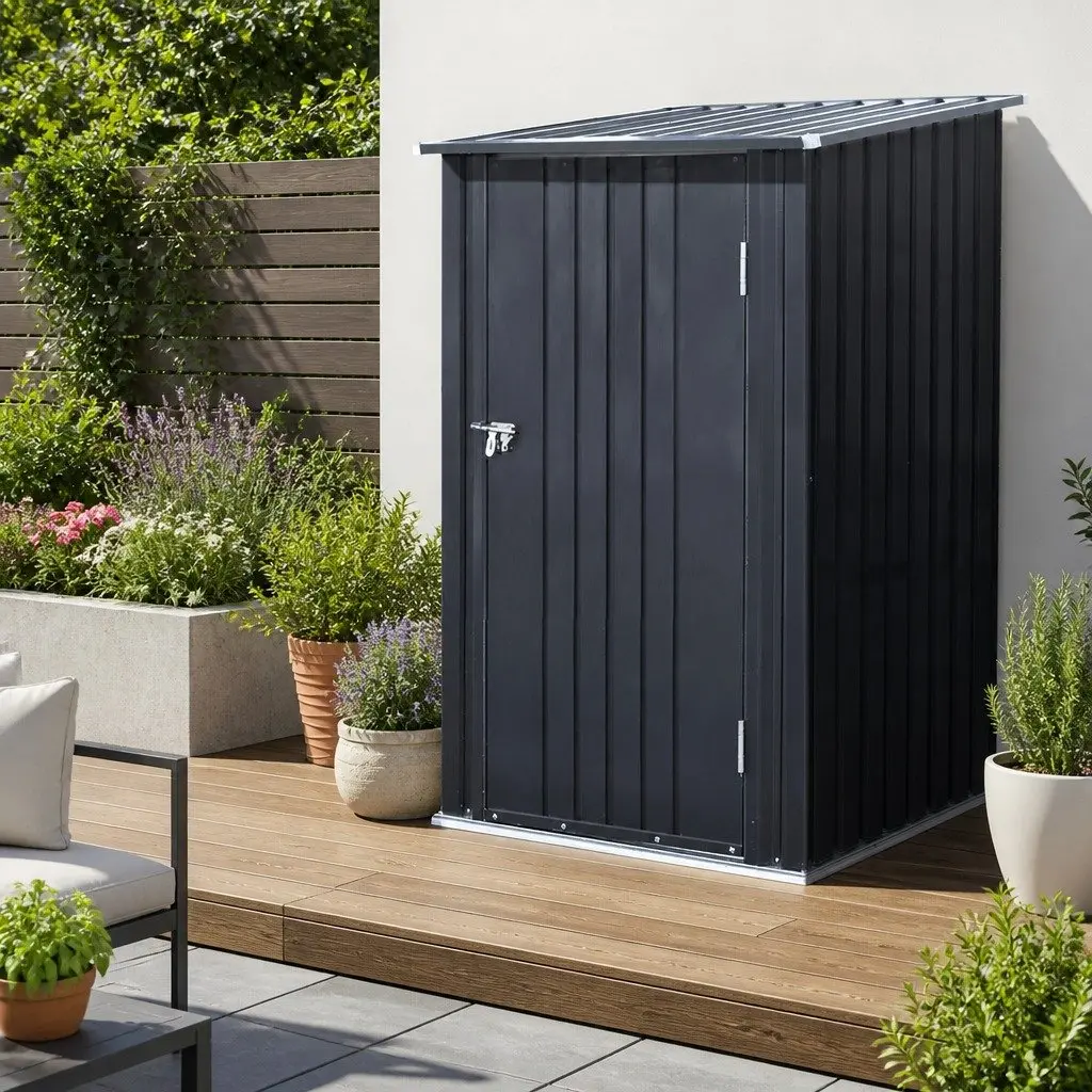 Garden Shed 0.99x1.04M Outdoor Tool Storage Workshop Steel Anthracite
