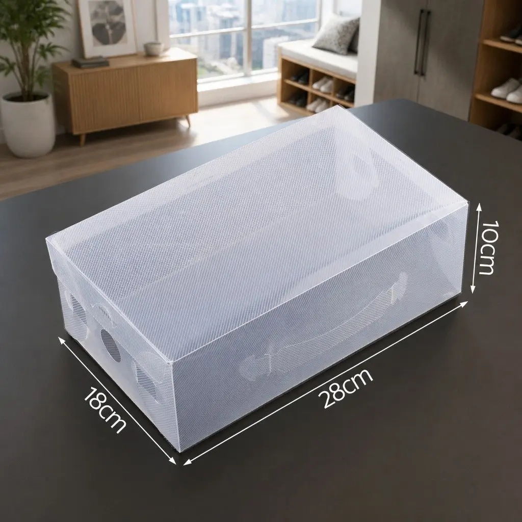 Shoe Storage Box Clear Foldable Stackable Organizer 20 Piece