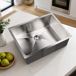 Kitchen Sink 60X45CM Stainless Steel Single Bowl Basin Drop-In Flush-Mount