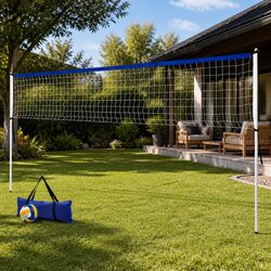 Portable Volleyball Net Set 6M Adjustable Height Multi-Sport Badminton Tennis