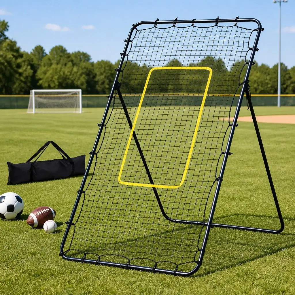 Rebounder Net Adjustable Multi-Sport Training 7ft Black