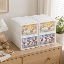 Storage Drawers Large Stackable Containers 3PK Home Organiser Bedroom Bathroom