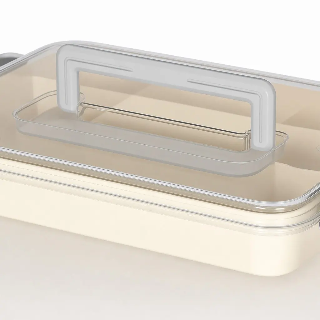 Medical Storage Box Dual Layer Transparent Organizer for Medications and Health Supplies