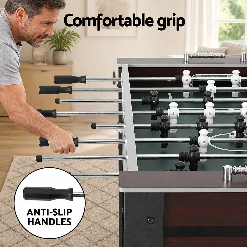 Foosball Soccer Table Indoor Game Set 5FT MDF Construction Pine Colour Family Fun