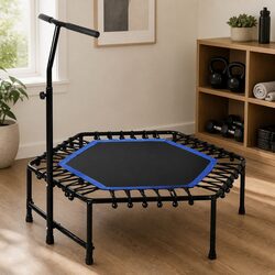 Mini Trampoline 48 Inch Rebounder Adult Fitness Workout Bouncer Adjustable
