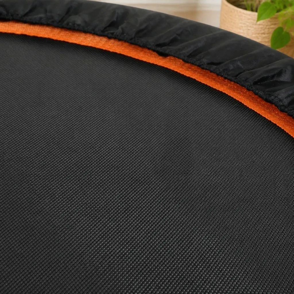 Mini Trampoline Foldable 40 Inch Black and Orange Exercise Rebounder for Home Gym Fitness