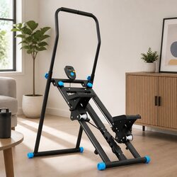 Folding Stepper Machine Adjustable Height Resistance Home Gym Full Body Workout