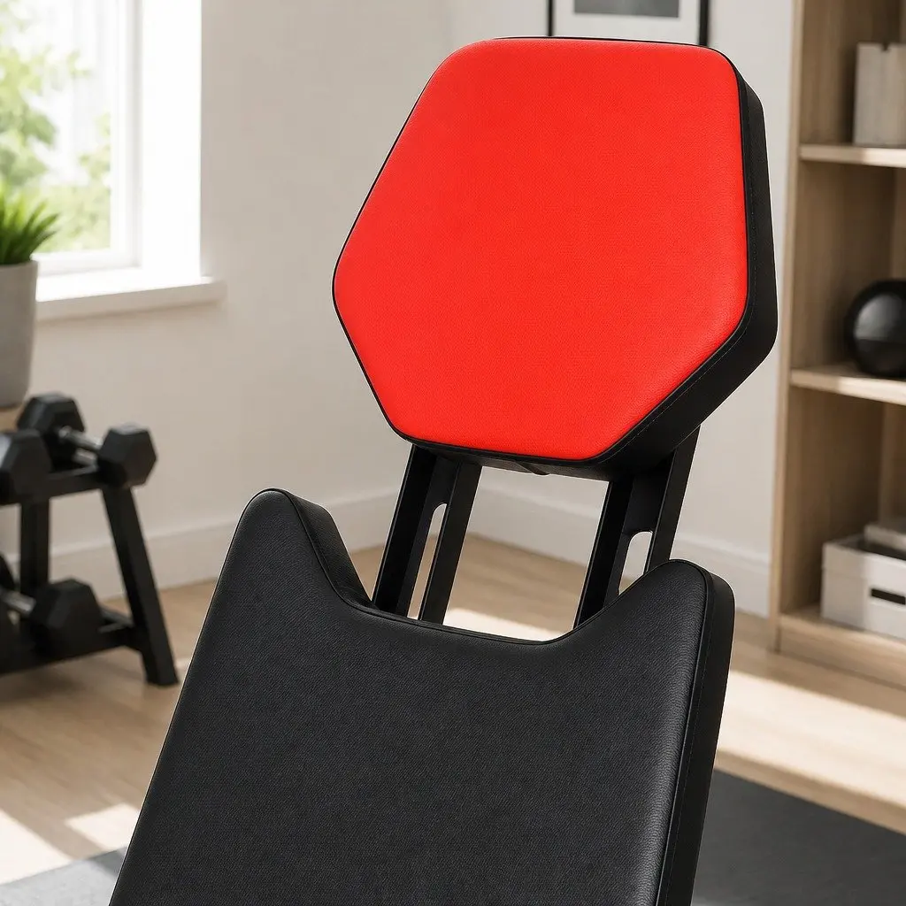 Adjustable Weight Bench Multi-Purpose Home Gym Workout 8 Backrest Angles Black and Red