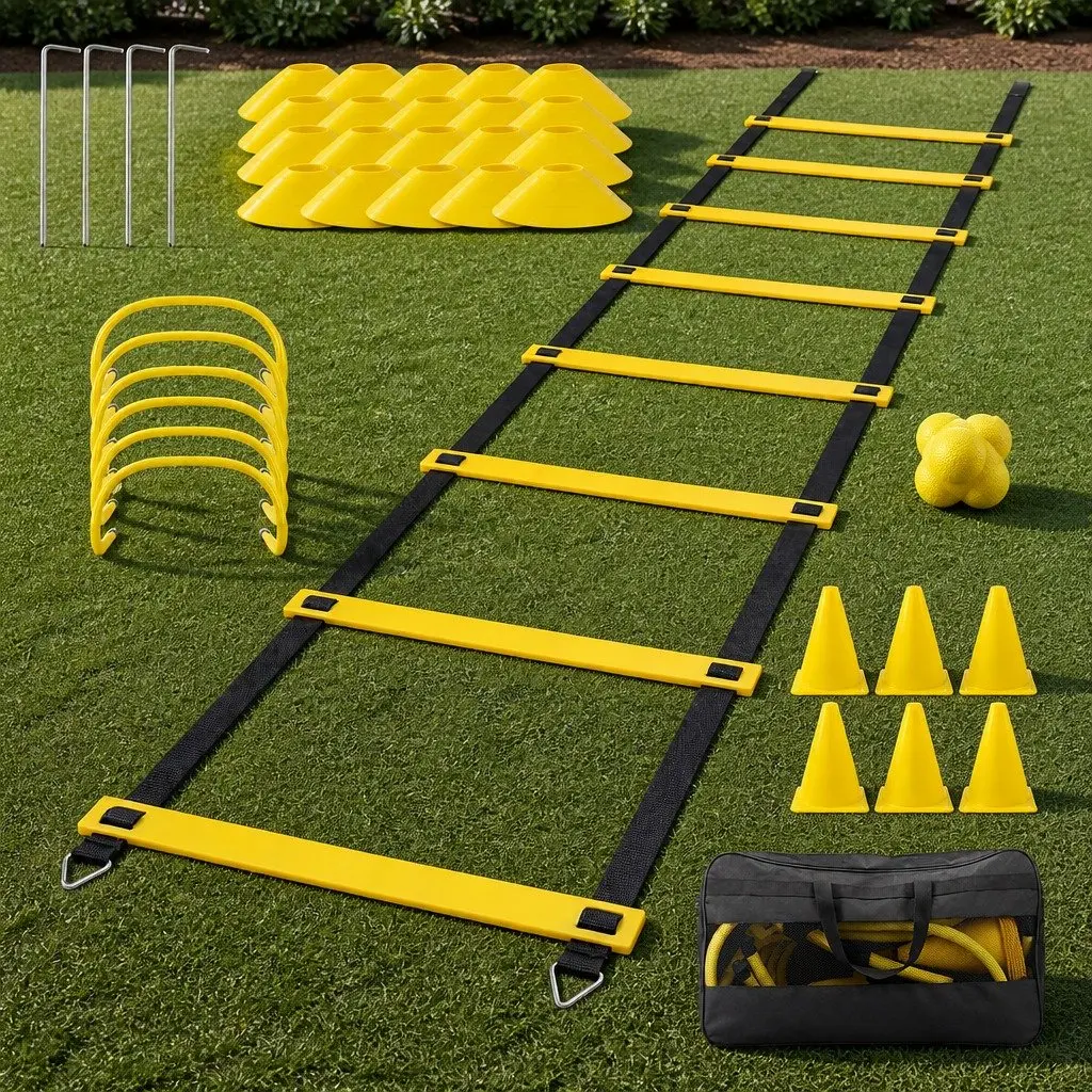 39Pcs Agility Training Set Soccer Football Speed Ladder Cones Hurdles Reaction