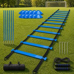 Soccer Agility Training Set 6 Poles Ladder Cones Jump Rope Speed Coordination