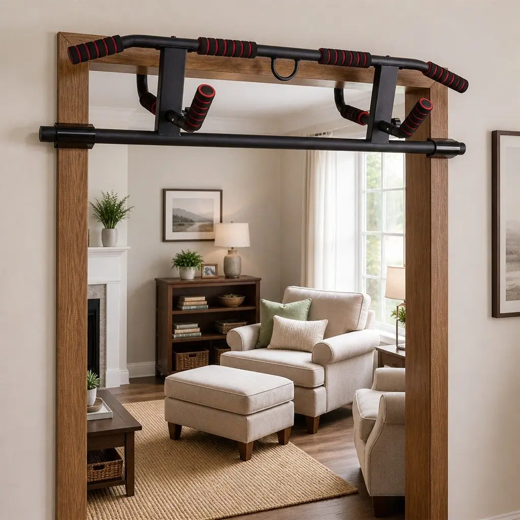 Pull Up Bar Doorway Chin Up Multi Grip Home Gym Workout Fitness Portable