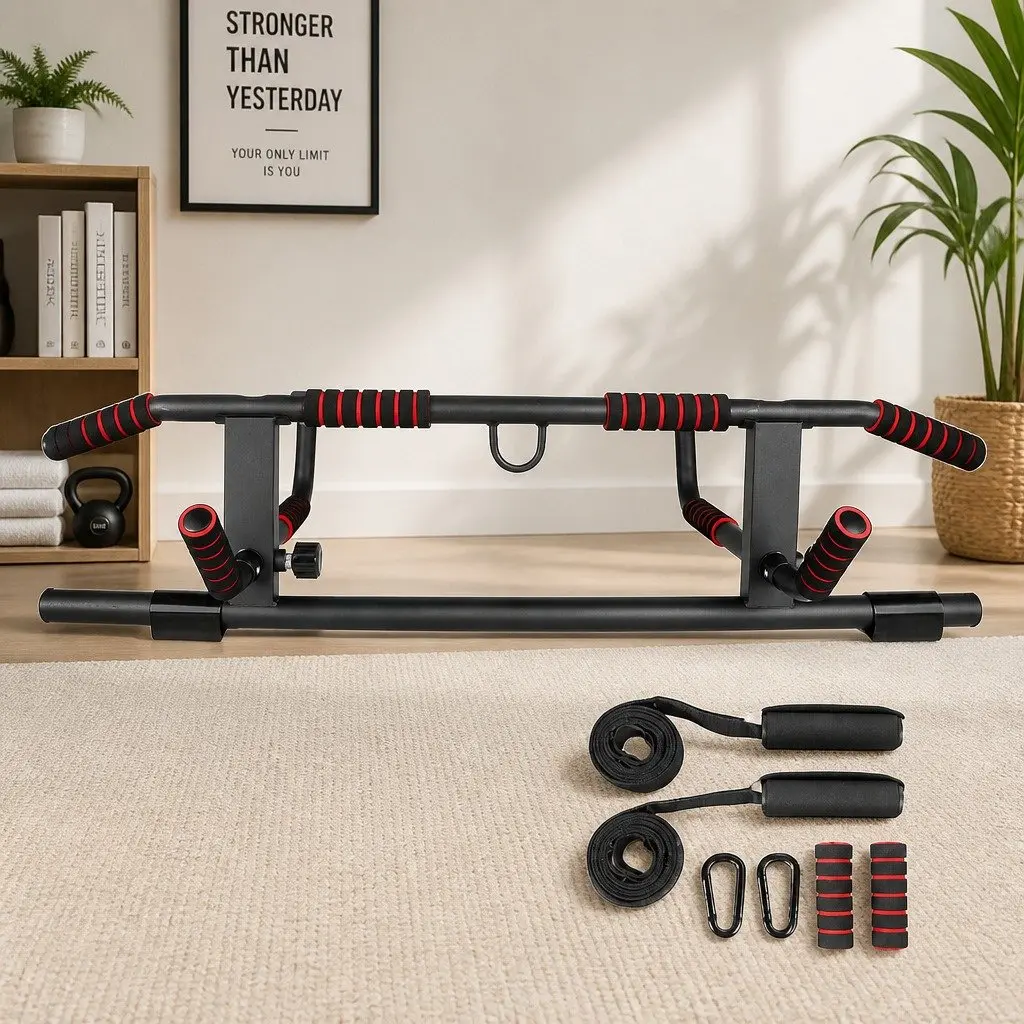 Pull Up Bar Doorway Chin Up Multi Grip Home Gym Workout Fitness Portable