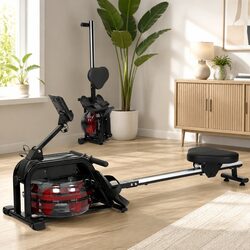 Water Rowing Machine Home Gym Equipment Fitness Rower LED Display Bluetooth Apps