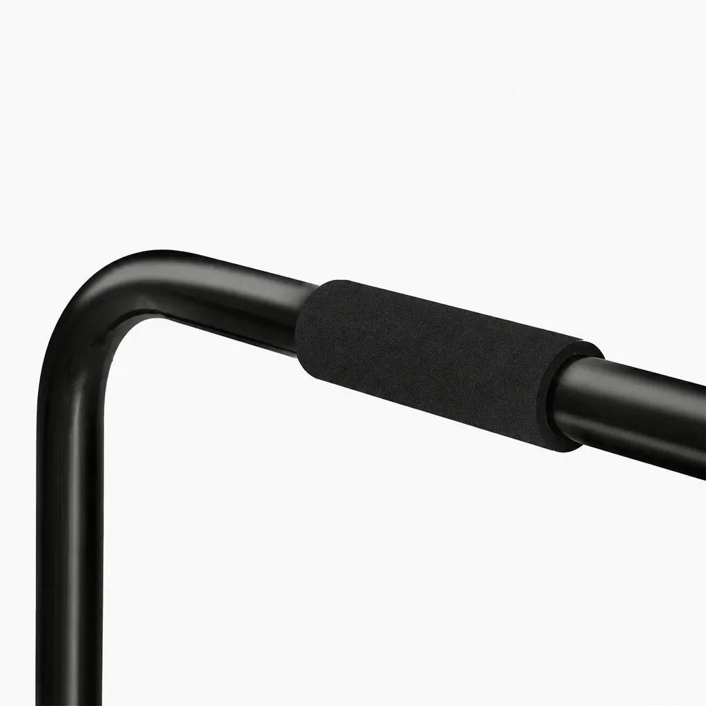 Parallel Dip Bar Station Adjustable Height Black Steel for Home Gym Strength Training