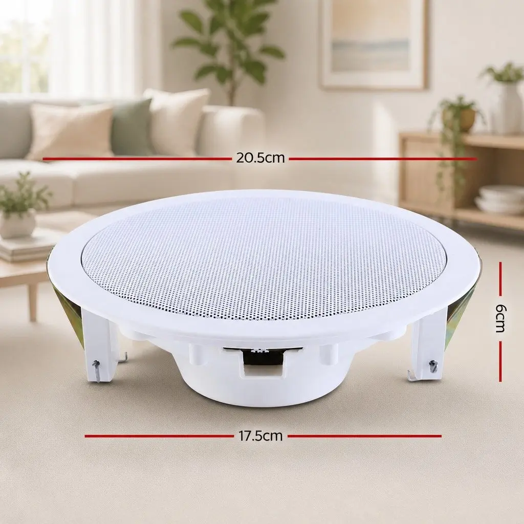 6" In-Ceiling Speaker 80W Home Theatre Stereo Audio Surround Sound White