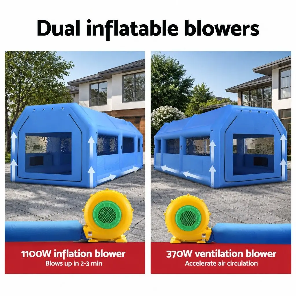 Inflatable Spray Paint Booth Tent 10x5x3.5m Car Auto Garage Workstation 2