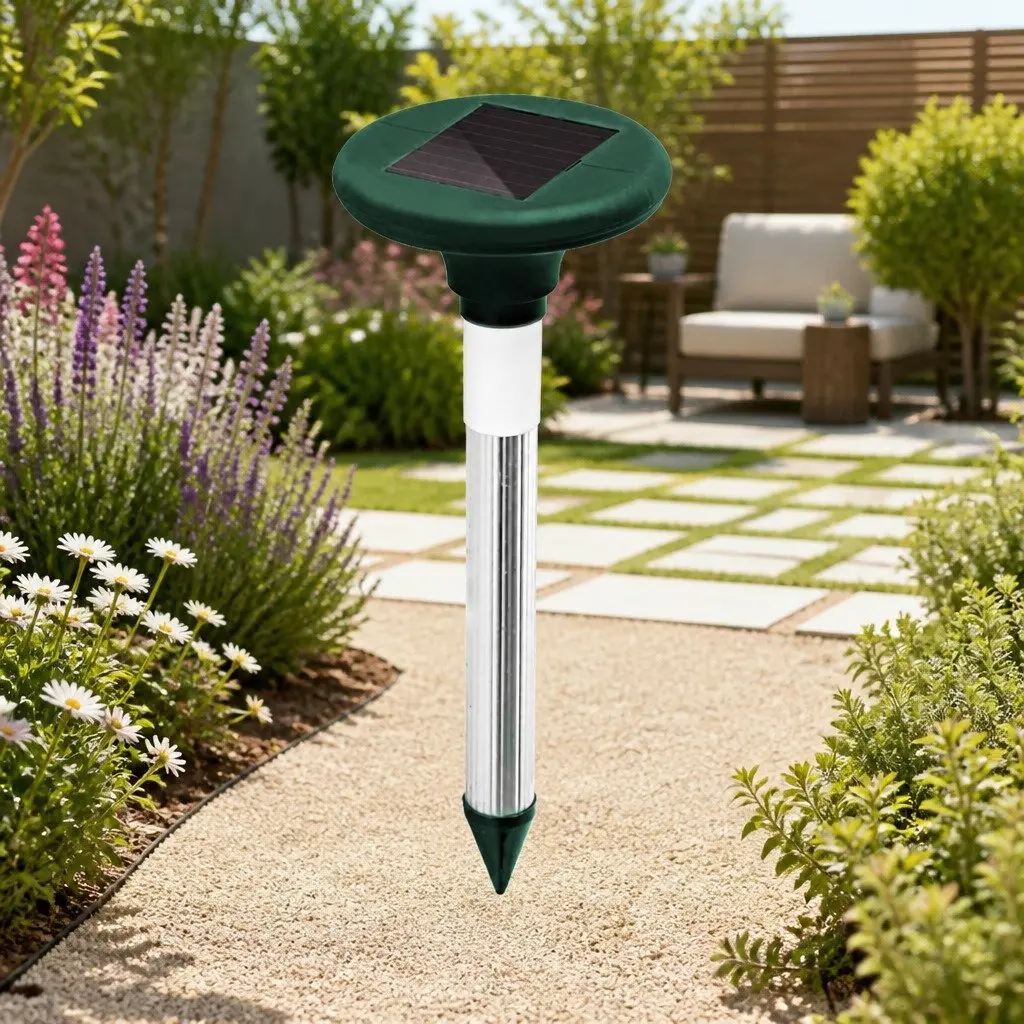 Solar Snake Repeller 8 Pack LED Ultrasonic Pest Rodent Deterrent Garden Yard