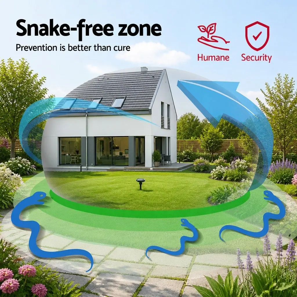 Solar Snake Repeller 8 Pack Ultrasonic Pest Deterrent Green LED Garden Yard